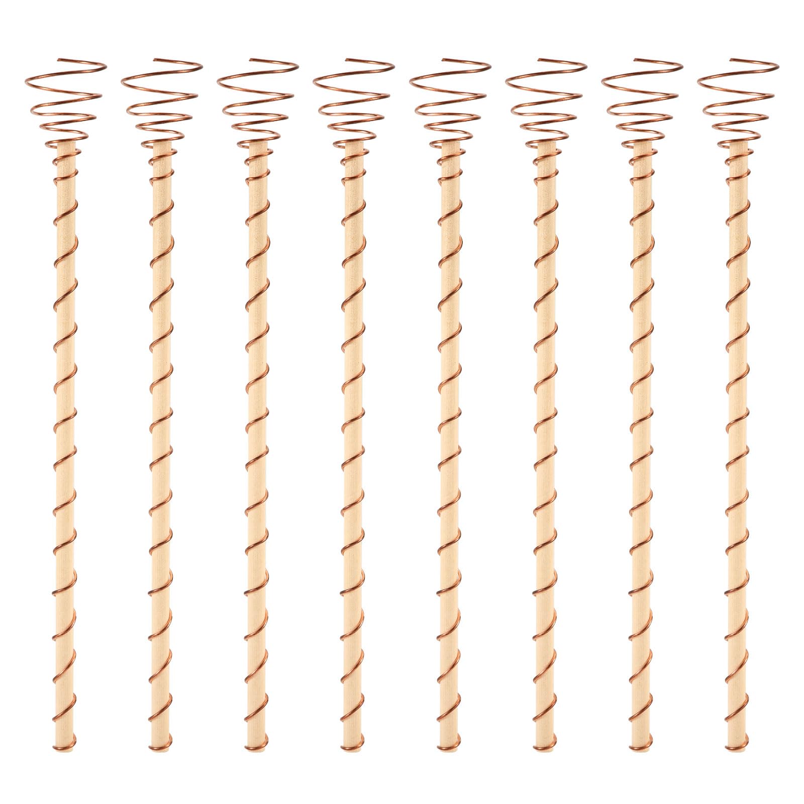 8pcs Electroculture Plant Stakes, Long Copper Rods for Garden Growing Electro Culture Antenna Wrapped with Copper Wire for Accelerated Growing Fruit Vegetables Yard Garden Plants