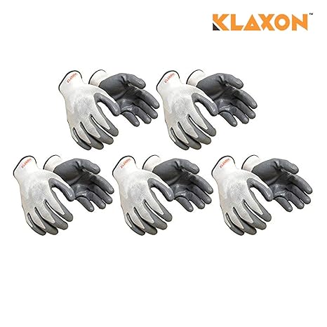 Klaxon Nylon Safety Hand Gloves (Pair 5)