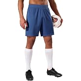 MIER Men's Pocketless Soccer Shorts - Quick Dry Athletic Basketball Apparel | 100% Recycled Polyester, Lightweight Stretchy Knit, Soft No-pocket/No-liner Design, Elastic Waist with Inner Drawstring
