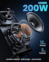 Moukey Karaoke Machine, 12" Woofer PA