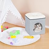 Bonlife Foldable Large Cat Bed Indoor Tent House 32x32x39cm White view 5