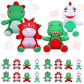 Gejoy 16 Pcs Valentine's Day Mini Stuffed Animals for Kids Bulk 4" Plush Dinosaurs Gifts Small Soft Stuffed Valentine's Day Goodie Fillers for Adults Party Favors