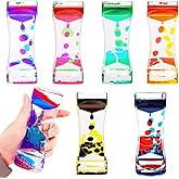 SUNPROUND 6 Pack Liquid Motion Bubbler Sensory Toys, Liquid Timer Desktop Colorful Hourglass Liquid Bubbler, Small Calming Relaxing Toys Sensory Anxiety Autism ADHD Fidget Toys