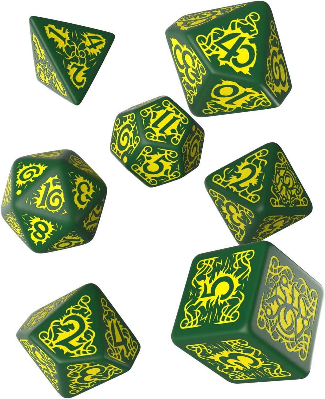 Q WORKSHOP Pathfinder Strange Aeons Rpg Ornamented Dice Set 7 Polyhedral Pieces