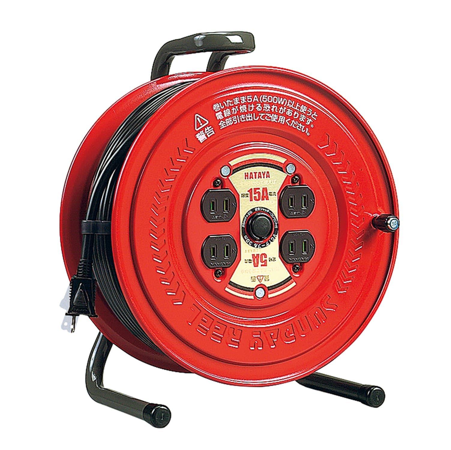ハタヤ (HATAYA) コードリール 屋内用 100V型 コード30m 太さ2.0㎟ 標準型 コンセント4個 コンセント防塵シャッター 前面フラットパネル 家庭用 工場用 建設現場 サンデーリール GS-30商品画像