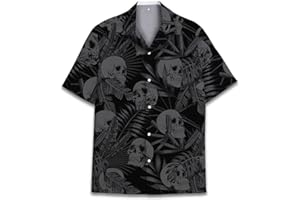 HIHI GLOBAL Mens Hawaiian Shirt, Tropical Raccoon Hawaiian Shirt Casual Button Down Holiday Beach Summer Short Sleeve Shirt