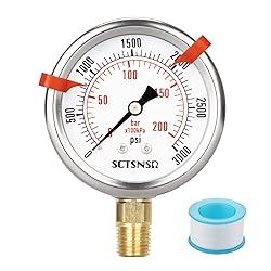 SCTSNSR 0 to 3000 Psi Pressure Gauge, Glycerin