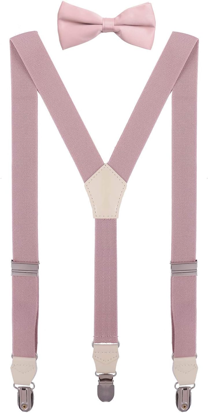 Boys Men Suspender and Bow Tie Set for Wedding