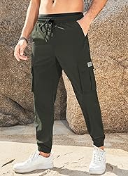 JMIERR Work Pants for Men Stretch Elastic Waist