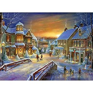 Hattfart DIY 5D Diamond Painting Kit, Snowman Tree Embroidery Cross Stitch Square Diamond Painting for Home Wall Decor (B)