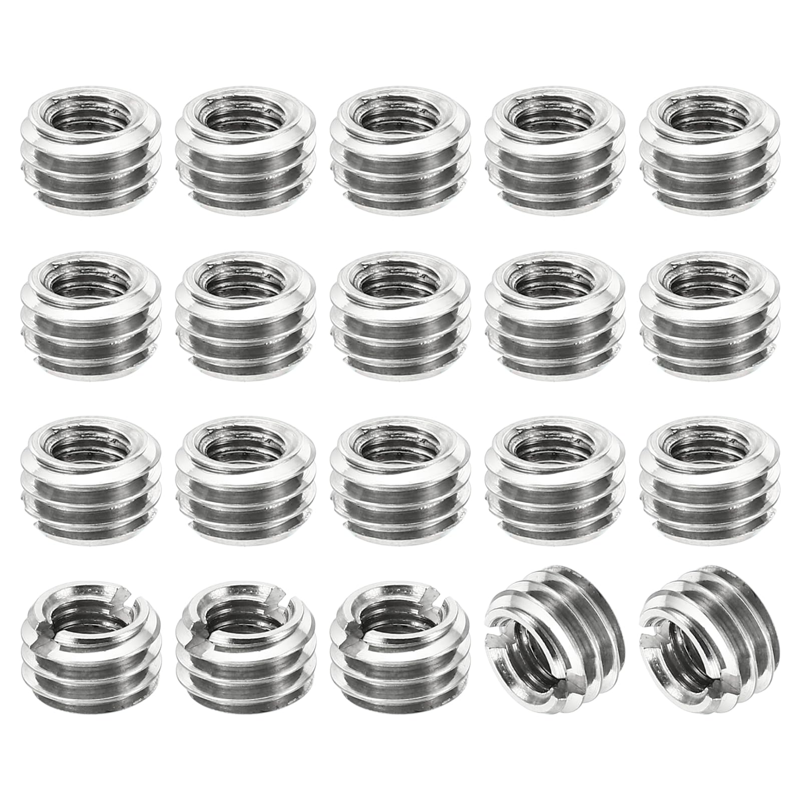 PATIKIL Thread Adapters Sleeve Reducing Nut, 20 Pcs M8x1.25 Male to M5x0.8 Female Repairing Insert Nut Screw Reducer Stainless Steel Fastener 5mm