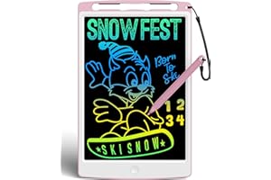 bravokids LCD Writing Tablet for Kids Toys, 10 Inch Colorful Erasable Doodle Board Drawing Pad for Kids, Travel Educational Toys Christmas Gift for 3 4 5 6 7 Girls Toddlers-Pink