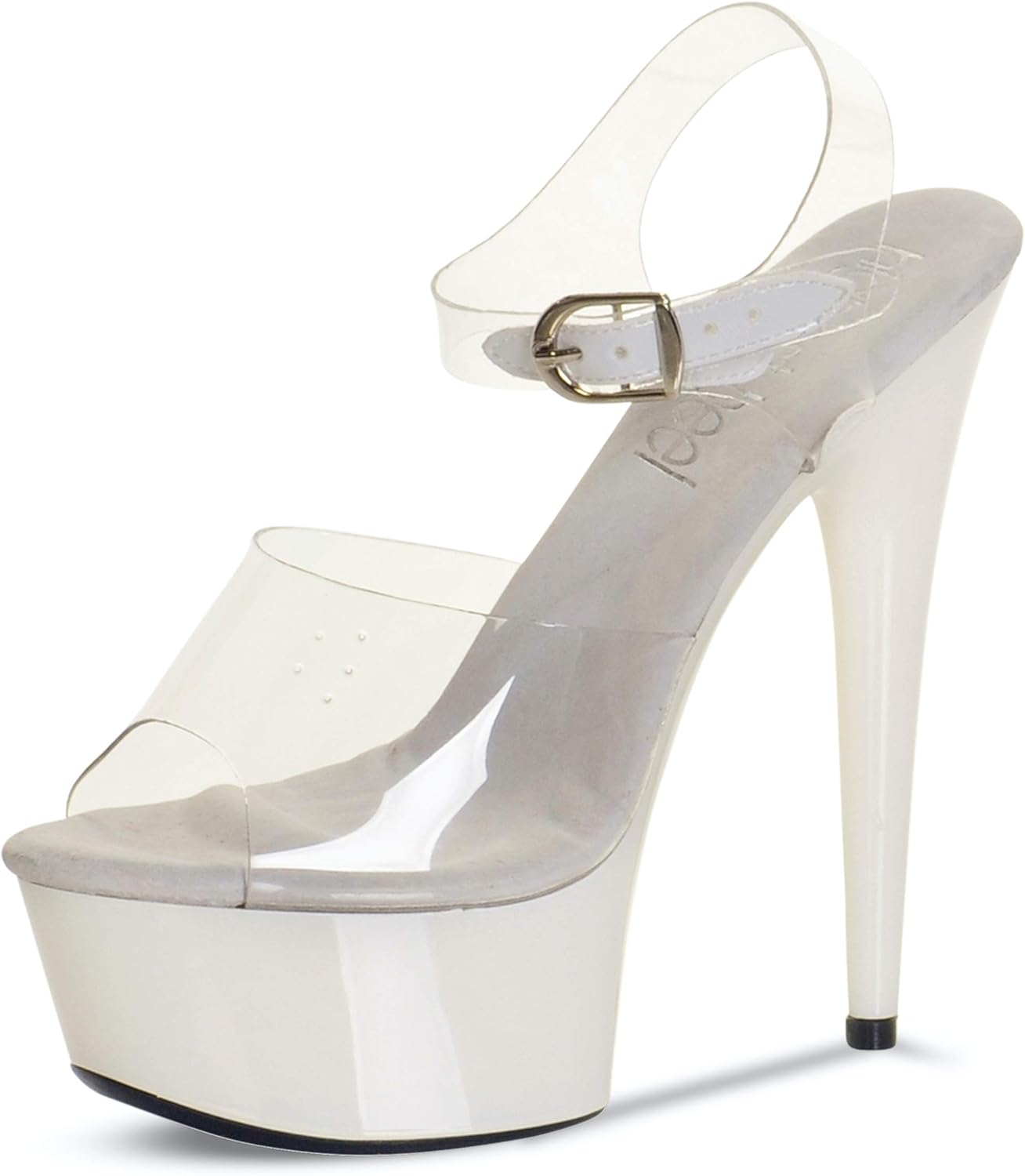 Amazon.com | The Highest Heel Women's Amber 821 Clear Strap Sandals with Solid Platform | Heeled 