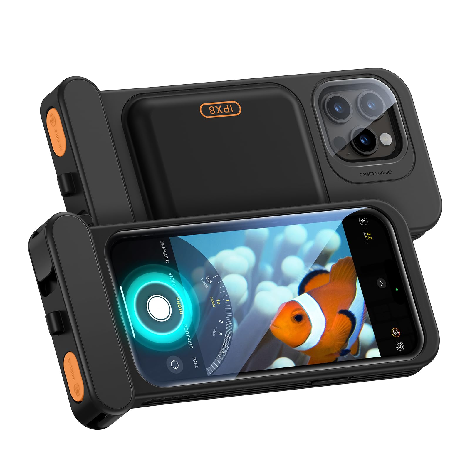 Photo 1 of ESR Waterproof Phone Pouch for iPhone 15 Pro Max /14 Pro Max, Underwater Touch Sensitivity, IPX8 Floating Waterproof Cellphone Case with Lanyard, Dry Bag for Snorkeling, Black, 2 Pack