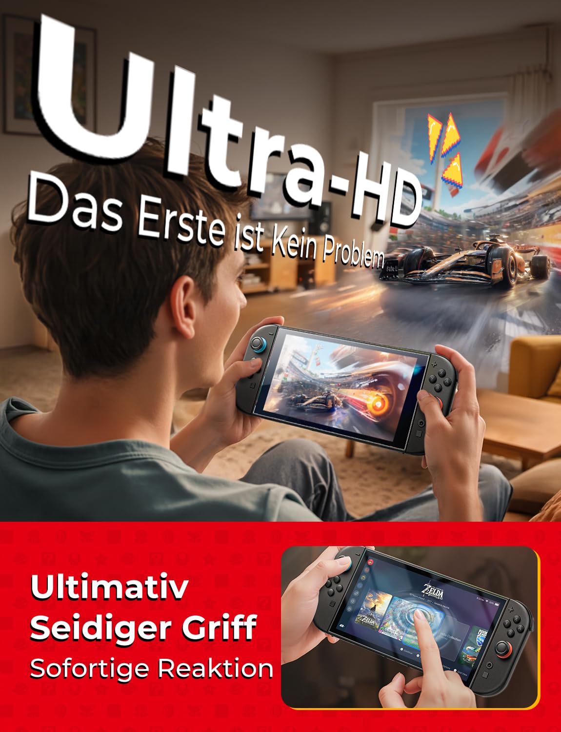 MAGIC JOHN 2 Stück für Nintendo Switch 2 Model 2025 Schutzfolie, Auto-Dust-Eliminierung, 9H Härte Folie, HD Klar, Bläschenfrei, Einfache Installation 4