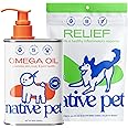 Native Pet Omega Oil for Dogs - Dog Fish Oil Supplements & Relief - Anti-Inflammatory Chews for Dogs | 60 Dog Chews | 8 oz. Omega Oil | Best Dog Arthritis Supplement & Dog Joint Pain Relief