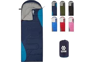Elevon Sleeping Bag for Adults Teens Kids Cold Warm Weather, Portable Waterproof & Lightweight, Compact with Compression Sack, for 3-4 Seasons Camping, Backpacking, Hiking, Travel, Indoors Outdoors