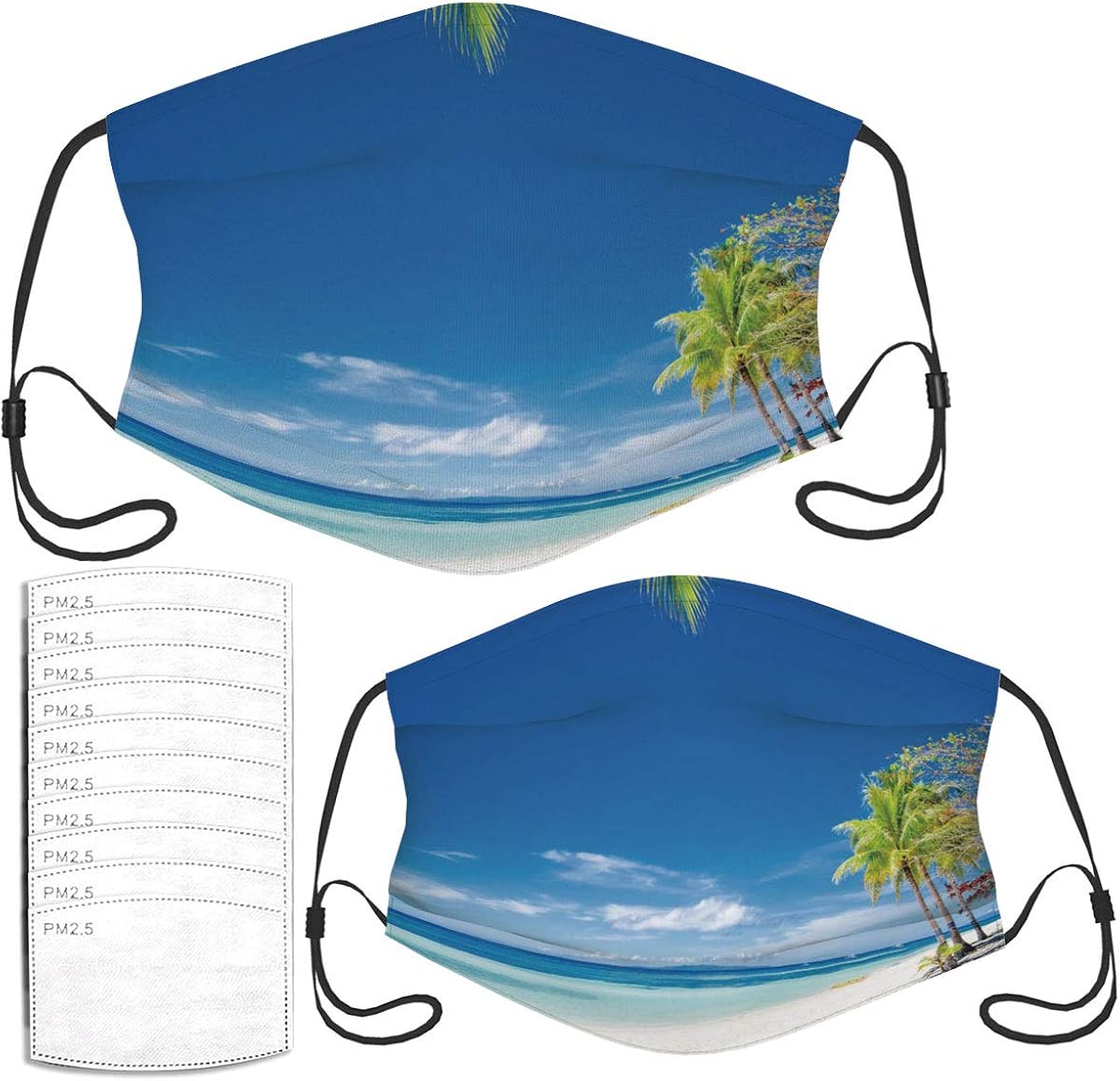 Face Mask Tropical Beach Breathable Kids and Adults Masks Set D42819 at