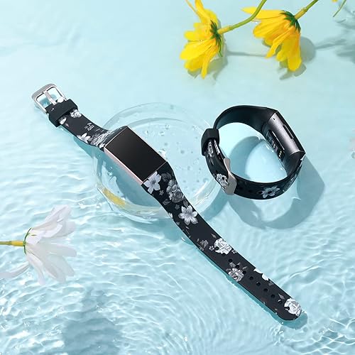 Keponew Compatible with Fitbit Charge Bands for Women, Floral