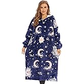 THREE POODLE Wearable Blanket Hoodie, Glow in The Dark Oversized Hoodie Blanket, Sherpa Hooded Blanket Sweatshirt for Adults Women Men Kids, Cozy Gifts