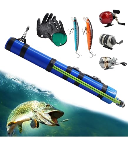 Canne Catapulte Pour Pêche – Tubes En Latex Réglables, Poignée Ergonomique, Compacte 38,5cm, Lancer 10-30m, Eau Douce/salée