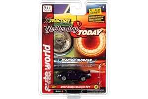 AW AUTO WORLD Auto World Xtraction 2007 Dodge Charger SRT8 (Plum Crazy Purple) HO Scale Slot Car