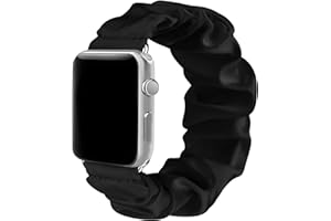 Mugust Scrunchie Elastic Watch Band Compatible with Apple Watch Bands 41mm 45mm 38mm 42mm 40mm 44mm, Soft Cloth Pattern Print