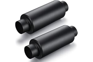 Relaxweex 2 Pcs 2.5" Inlet Exhaust Resonator, 2.5" Inlet 2.5" Outlet 11.5" Overall Length Muffler Resonator Stainless Steel, Black