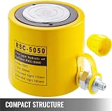 VEVOR 50 Ton Hydraulic Ram Cylinder Jack 2" Single Acting Pump Heavy Duty Metal view 5
