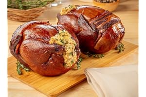 Burgers' Smokehouse Plump Hickory Smoked Cornish Hens (Bacon Wrapped & Stuffed, Four Hens)