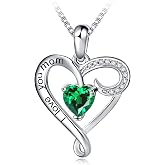 Long Way Mother's Birthday Gift I Love You Mom S925 Sterling Silver Heart Pendant Necklace