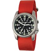 BERTUCCI&reg; 44 mm Titanium Field Watch - A-4TS Super Yankee Illuminated&trade; - Black dial, International/NASA Orange Nylon Band - 13484