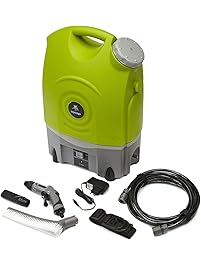 Aqua2Go Multipurpose Outdoor Portable Spray Washer with 17 Ltr/4.5 Gal Water Tank, Up to 130.5 psi, Hose length of 19.5 ft, Includes Rechargeable Battery