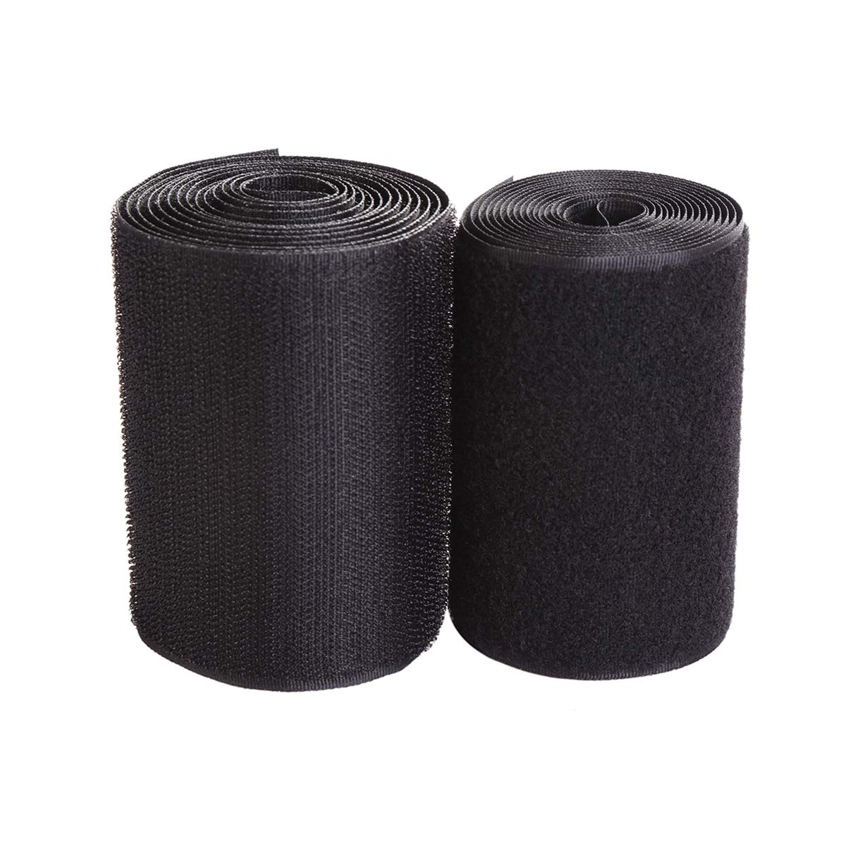 Sew on Hook and Loop Style 4 Inch Non-Adhesive Back Nylon Strips Fabric Fastener Non-Adhesive Interlocking Tape Black,3 Yard