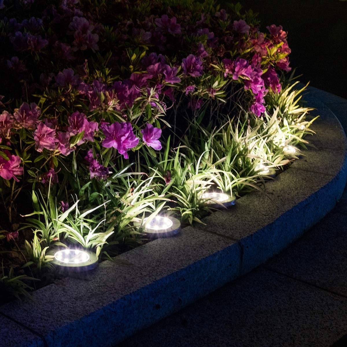 Solpex Solar Powered Disk Lights, 8LED Solar Ground Lights ...