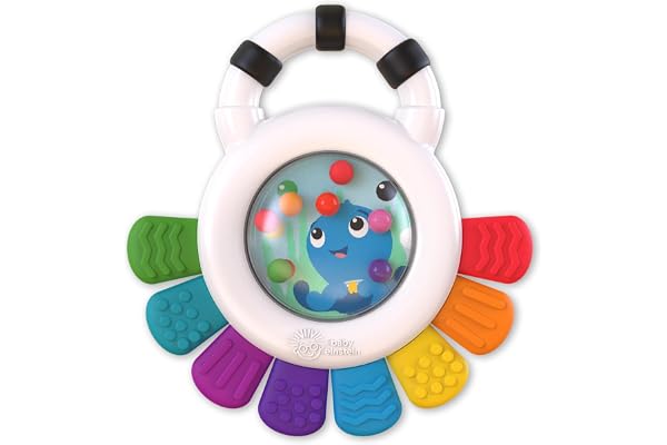 Baby Einstein Outstanding Opus the Octopus Sensory Rattle & Teether Multi-Use Toy, BPA Free and Chillable, 3 Months and up, 1