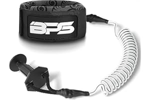 BPS New Zealand ‘Storm’ Bodyboard Leash – Premium Coil 4ft Coiled Wrist Boogie Board Leashes with Plug