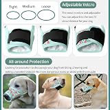 HEELE Dog Muzzle Soft Nylon Breathable Adjustable Loop Velcro Cyan Flower XS view 4