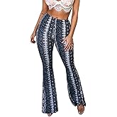 DLAYBGFA Flare Leggings Yoga Pants Women High Waisted Boho Flare Palazzo Pants Stretch Wide Leg Bell Bottom Yoga Leggings