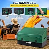 VEVOR 230 Gallon Outdoor Storage Box Deck Garden Poolside Waterproof Green Black view 6