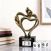 Anniversary Wedding Gift Couple Sculpture10th 25th 50th Romantic Love Statue for Her Him Wife Parents, Ideal Gift for Valentine's Day Birthday, Perfect for Home Office Shelves Desktops Mantles Decor