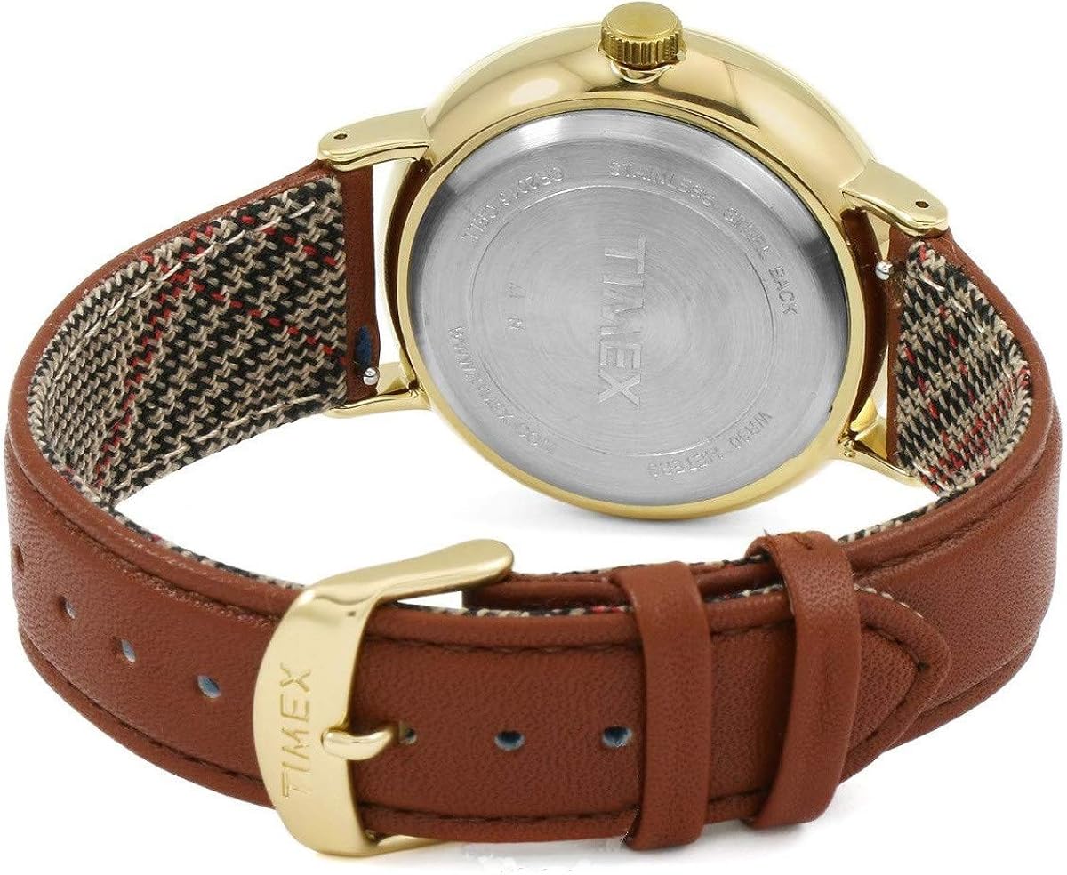 Timex Mens Quartz Watch, Analogue Classic Display and Leather Strap TW2R37900, Brown - Image 3