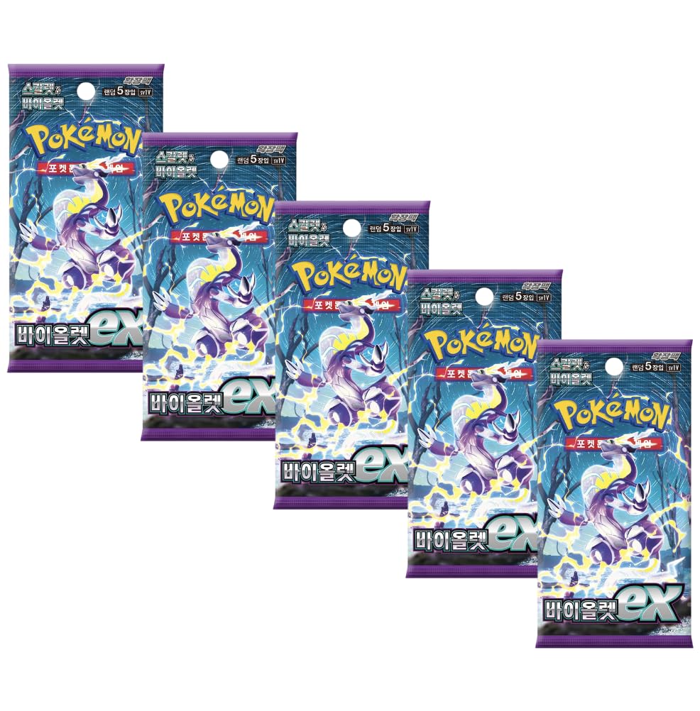 Pokemon Violet EX SV1V Korean Booster Packs x5 | Scarlet & Violet Korean | Korean Pokemon Cards | 5 Cards Per Pack | Titan Authenticated