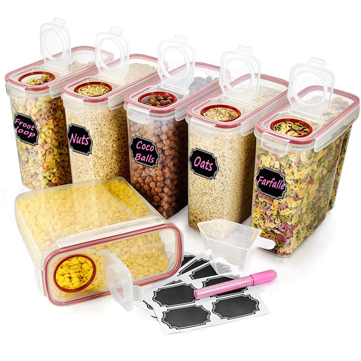 Airtight Cereal Storage Containers Large Cereal&Dry Food Storage Set 6