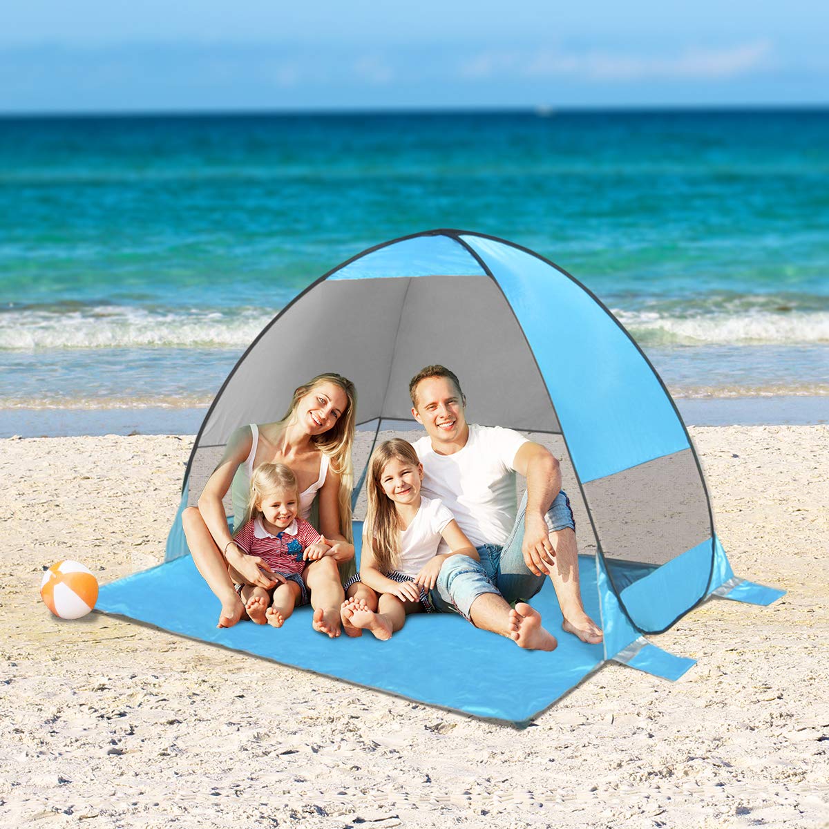 SLB Pop Up Zelt, Instant Automatische Pop Up Beach Zelt, blau