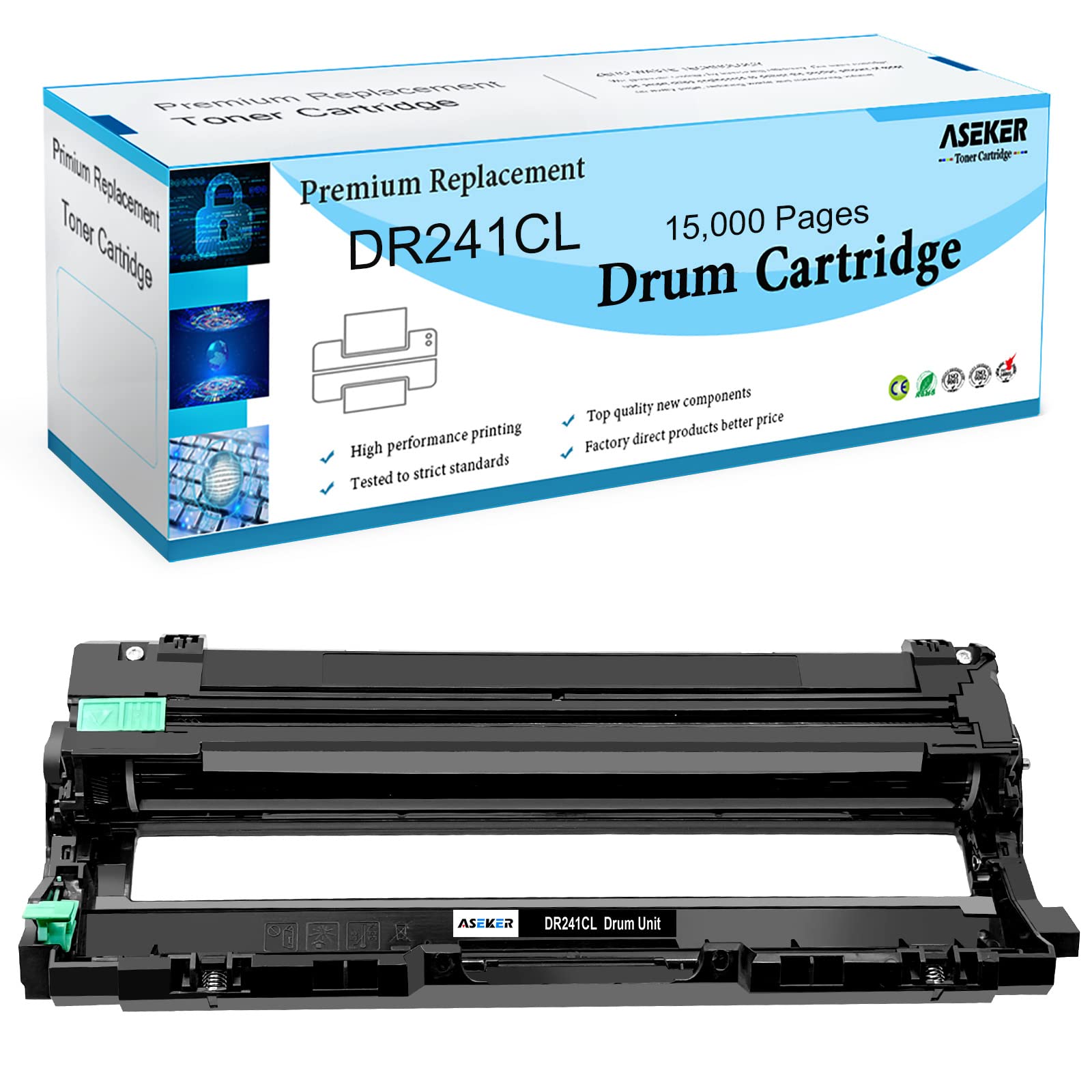 ASEKER Compatible DR-241CL DR-241 CL DR241CL Drum Unit for Brother HL-3140CW HL-3150CDW HL-3170CDW DCP-9015CDW DCP-9020CDW DCP-9140CDN MFC-9330CDW MFC-9340CDW Printer