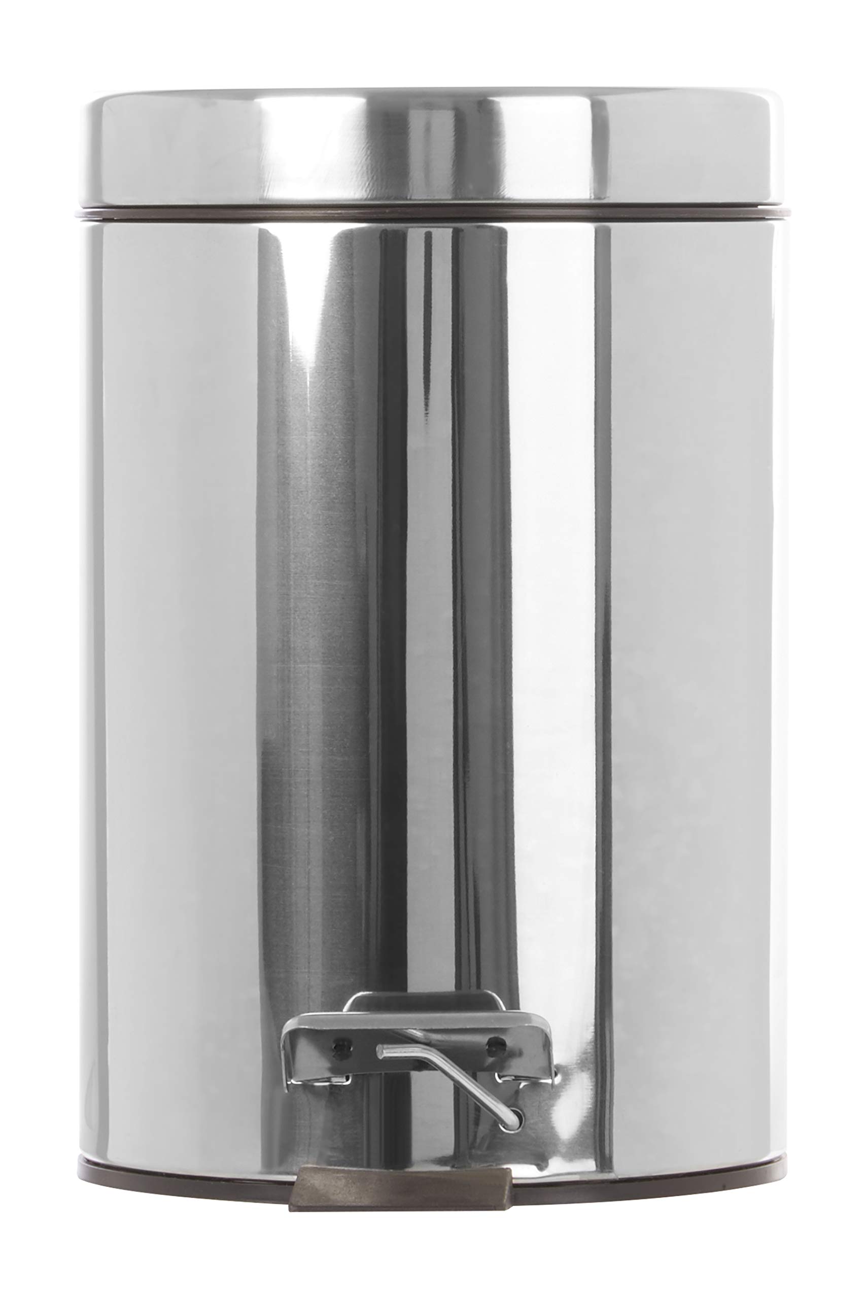 Premier Housewares Pedal Bin Silver Kitchen Bin Stainless Steel Bathroom Bin Pedal Push Kitchen Bins Recycling Bins 3 L