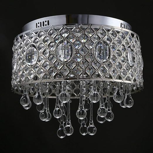 Modern Crystal Design Ceiling Light Bedroom Lamp 4 E14