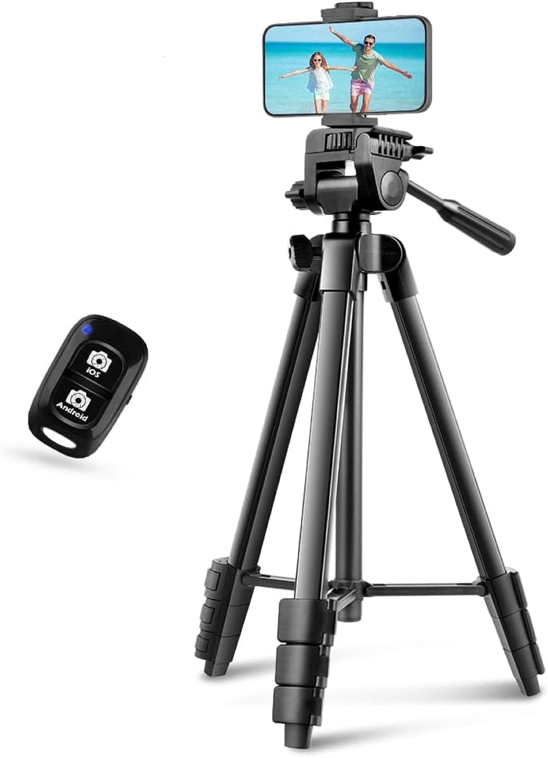 UBeesize 54'' Camera Tripod, Phone Tripods for iPhone with Bag, Travel Tripode Stand with Remote Compatible with iPhone 17/1615/14/13/12/11, Android Phones, Cameras, DSLR and Gopro