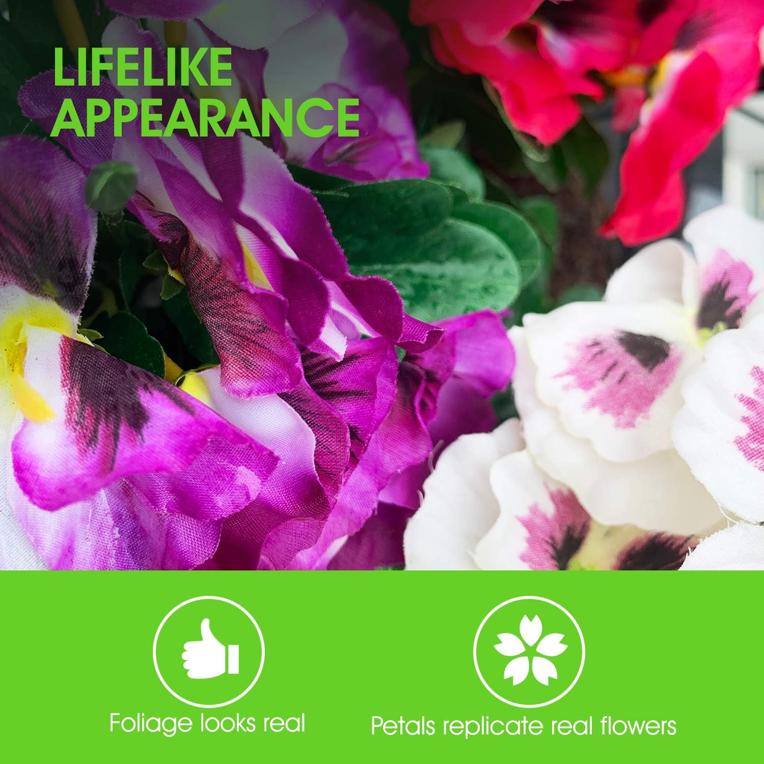 Garden 365 Artificial Pansy Flowers, Fake Plants for Outdoor or Indoor Use - Image 5